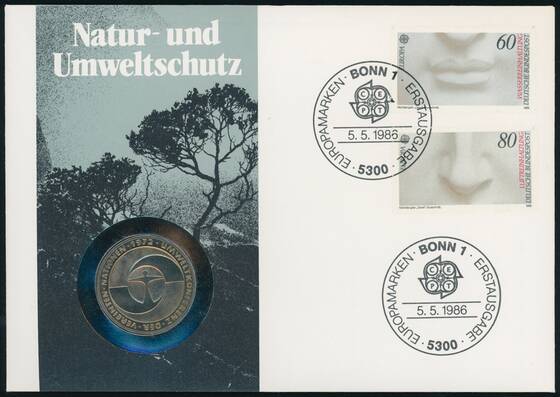 BRD 1982/1986 Numisbrief Natur- und Umweltschutz