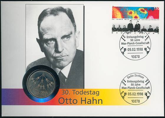 BRD 1979/1998 Numisbrief "30. Todestag Otto Hahn"