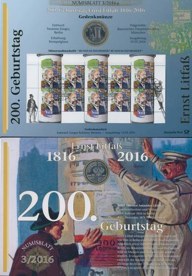 NUMISBLATT 3/2016 Deutsche Post mit Silber-Gedenkmünze 20 Euro