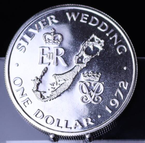 BERMUDA 1 Dollar 1972 Silver Wedding