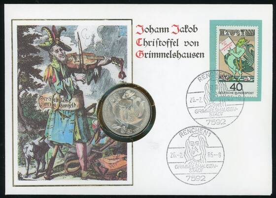 BRD 1976/1985 Numisbrief Johann Jakob von Grimmelshausen