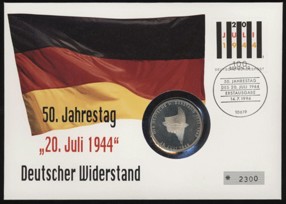 BRD 1994/1994 Numisbrief 50. Jahrestag "20.Juli 1944" Deutscher Widerstand
