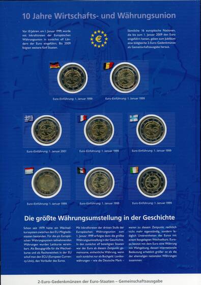 10 JAHRE WWU 1999-2009 mit 16 x 2 Euro Komplettset