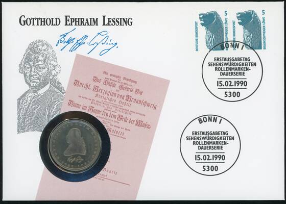 BRD 1981/1990 Numisbrief Gotthold Ephraim Lessing