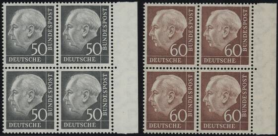 BRD 1954 MiNr. 177-196 Viererblocks