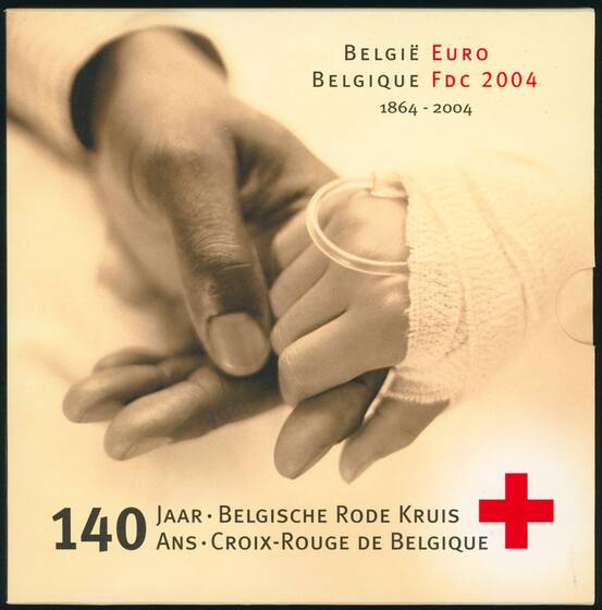 BELGIEN 2004 Kursmünzensatz 140 Jahre Belgisches Rotes Kreuz