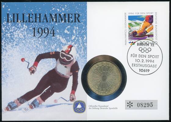 BRD 1972/1994 Numisbrief Olympische Spiele Lillehammer 1994