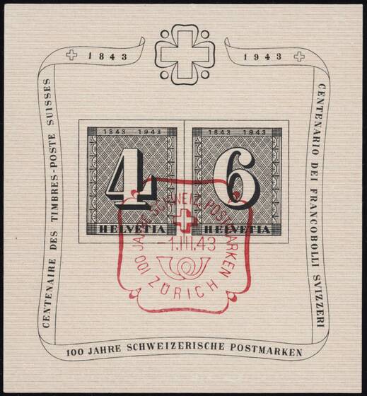 SCHWEIZ 1943 Block 8
