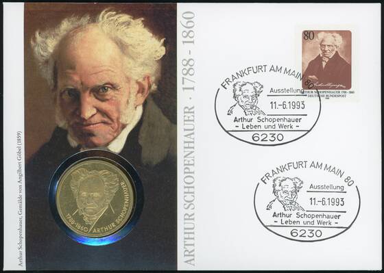 BRD 1988/1993 Numisbrief "Arthur Schopenhauer 1788-1860"