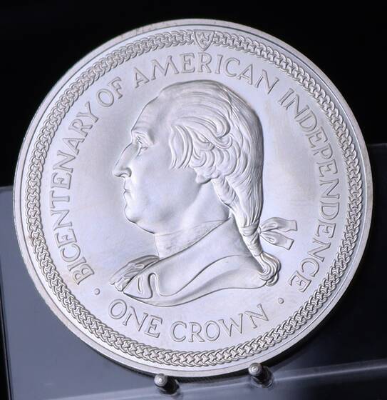 ISLE OF MAN 1 Crown Silber 1976 200 Jahre Unabhängigkeit der USA