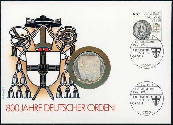 BRD 1990/1990 Numisbrief "800 Jahre Deutscher Orden"
