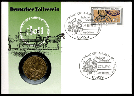 BRD 1984/1993 Numisbrief Deutscher Zollverein