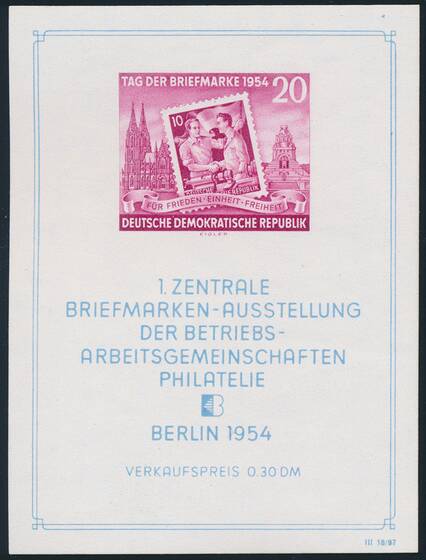 DDR 1954 Block 10 III