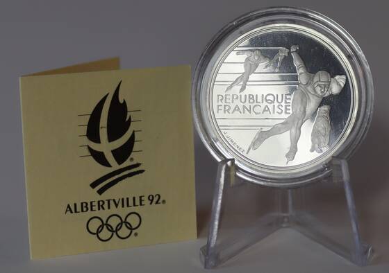 FRANKREICH 100 Francs 1990 Olympische Spiele Albertville 1992