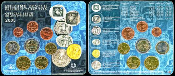 GRIECHENLAND 2004 offizieller Euro-Kursmünzsatz