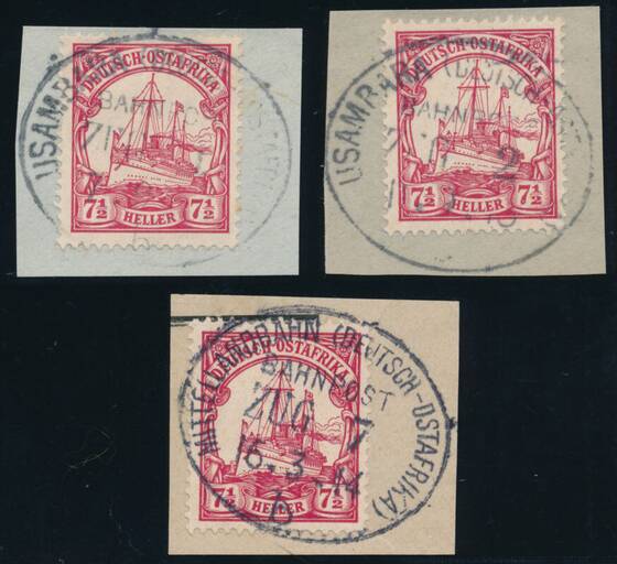 DOA Lot mit drei Briefstücken mit Bahnpost-Stempel