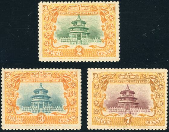 CHINA 1909, MiNr 79-81
