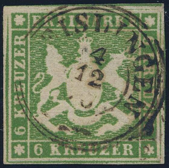WÜRTTEMBERG 1857 MiNr. 8 b