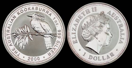 AUSTRALIEN 1 Dollar Silber 2000 Australian Kookaburra