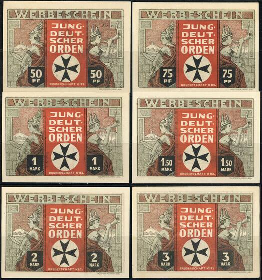 Kiel 1921 Jungdeutscher Orden Bruderschaft Kiel 694.1 6 scheine