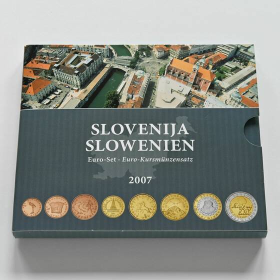 SLOWENIEN 2007 inoffizieller Kursmünzsatz mit 3 Euro 2008