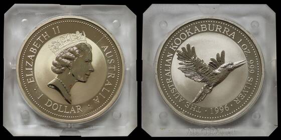 AUSTRALIEN 1 Dollar Silber 1996 Australian Kookaburra