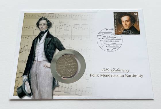 BRD 1984/2009 Numisbrief Felix Mendelssohn Bartholdy