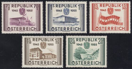 ÖSTERREICH 1955 MiNr. 1012-1016