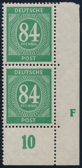 ALL. BES. 1946 MiNr. 936 a DZ 1 Druckerzeichen "F" 3,0 mm