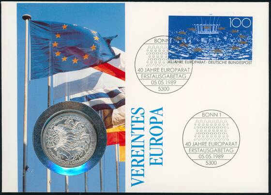 BRD 1987/1989 Numisbrief Vereintes Europa