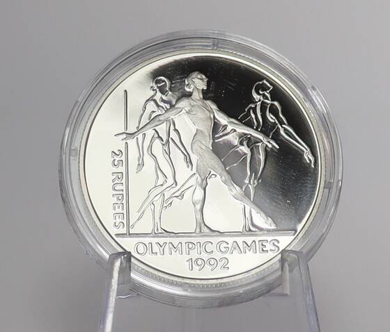 SEYCHELLEN 25 Rupies Silber 1993 Olympische Spiele Barcelona PP