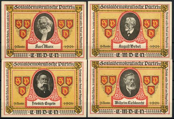 Emden 1921 Sozialdemokratische Werbewoche 336.1 4 Scheine