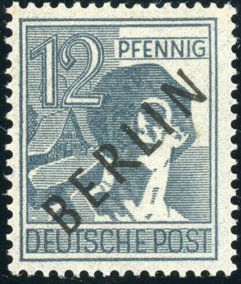 BERLIN 1948 MiNr. 5 y sehr dünnes Papier
