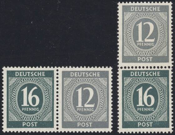 ALL.BES. 1946 Zusammendrucke W 158 und S 294