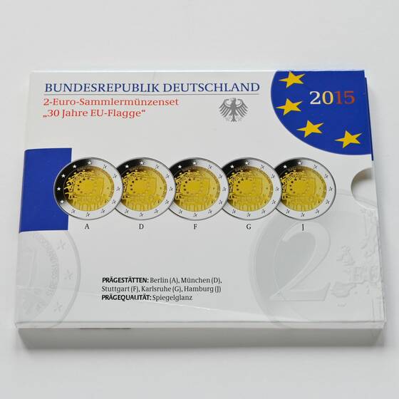 BRD 2015 30 Jahre EU-Flagge 5 x 2 Euro PP