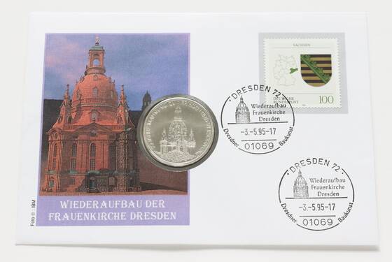 BRD 1995/1995 Numisbrief Wiederaufbau der Frauenkirche Dresden