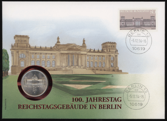 BRD 1971/1994 Numisbrief "100. Jahrestag Reichsgebäude in Berlin"