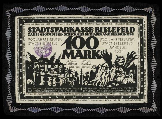 Bielefelder Stoffgeld 1921 26 d) 100 Mk.