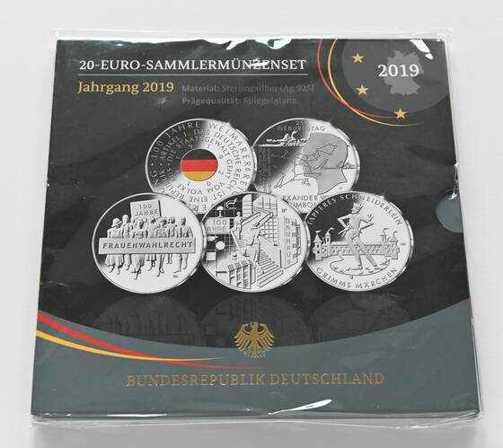 BRD 2019 5 x 20 Euro Sammlermünzenset