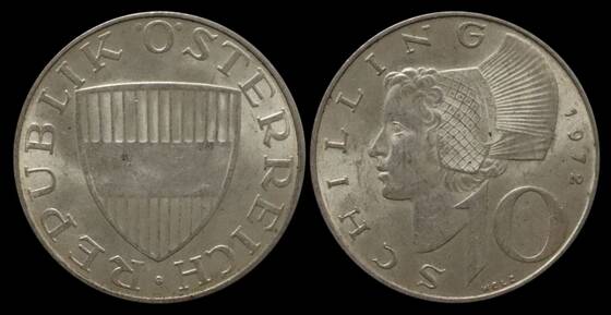 ÖSTERREICH 10 Schilling Silber aus 1957-1973