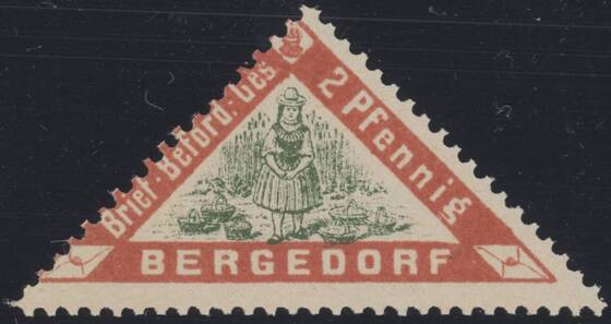 BERGEDORF 1887, Brief-Beförderungs-Gesellschaft, 2 Pfg.