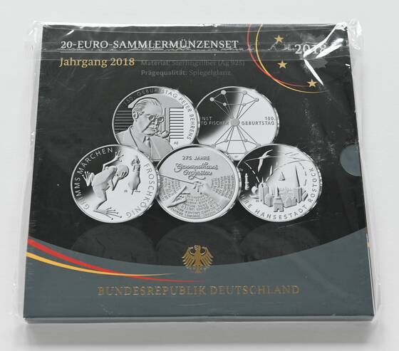 BRD 2018 5 x 20 Euro Sammlermünzenset