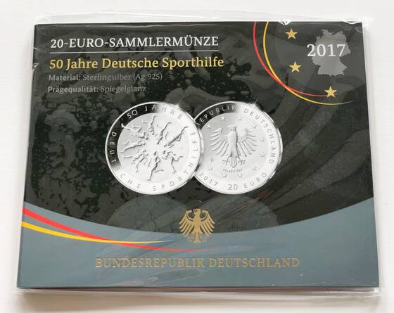 BRD 20 Euro 2017 D 50 Jahre Deutsche Sporthilfe