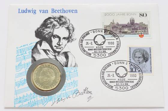 BRD 1970/1990 Numisbrief Ludwig van Beethoven