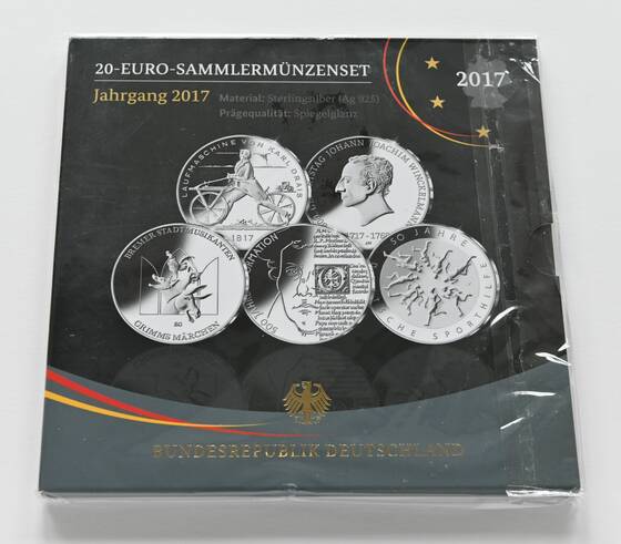 BRD 2017 5 x 20 Euro Sammlermünzenset