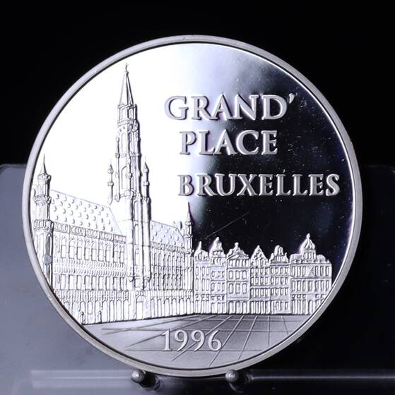 FRANKREICH 100 Francs 15 Euro 1996 Großer Markt in Brüssel
