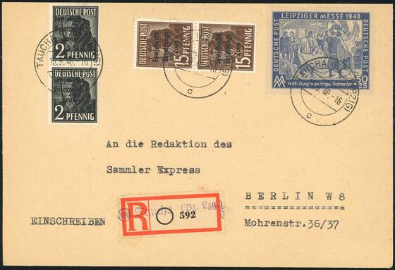 SBZ 1948 MiNr. 182 c Paar