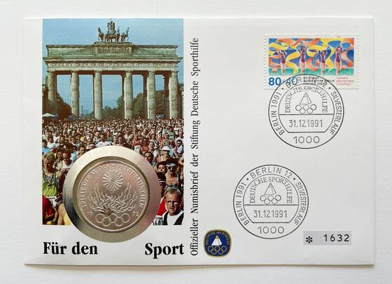 BRD 1972/1991 Numisbrief Stiftung Deutsche Sporthilfe