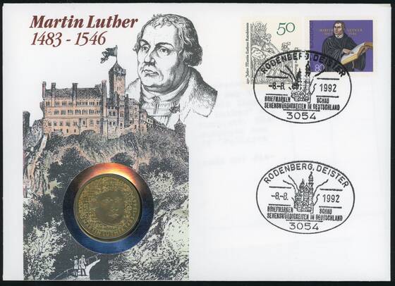 BRD 1983/1992 Numisbrief Martin Luther
