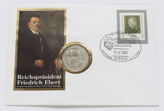 BRD 1975/1989 Numisbrief Friedrich Ebert